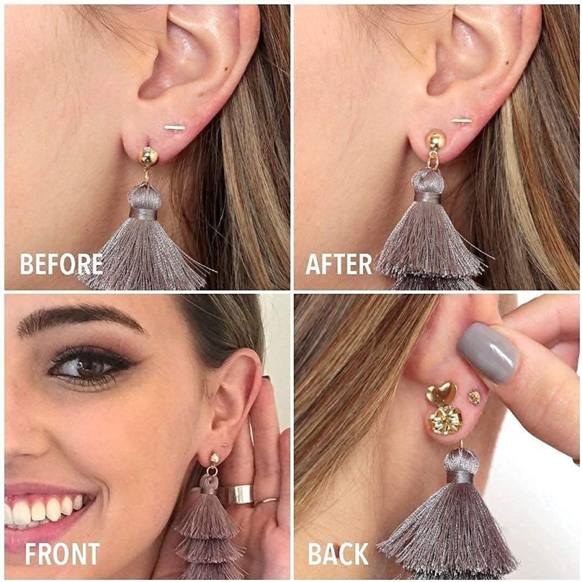 Bullet Clutch Earring Backs for Studs with Pad Rubber Earring Stoppers  Pierced Safety Backs K-231