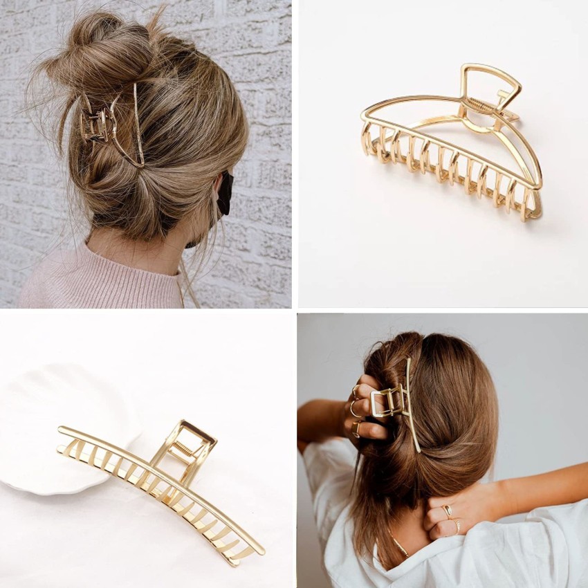 Buy Minimal Metal Hair Claw Clip Clamp for French Twist Gold Online in  India 