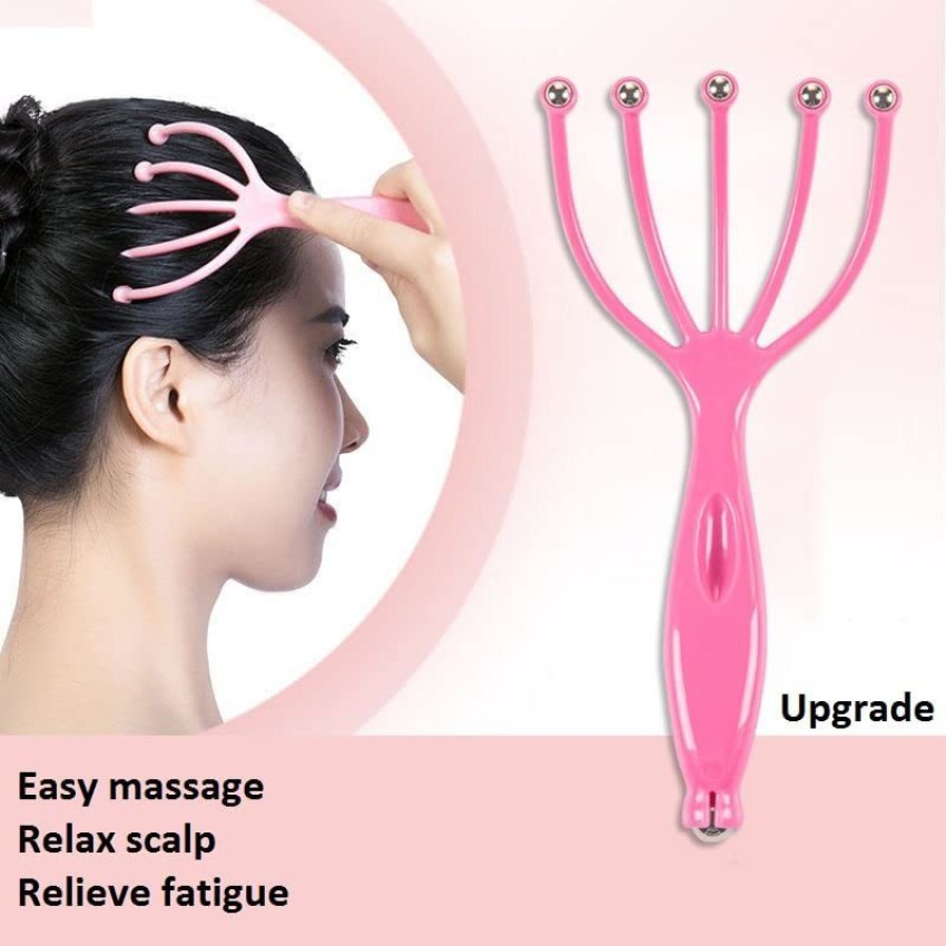 Head Massager Headache Relief With Balls Head Stress Relaxation Pink