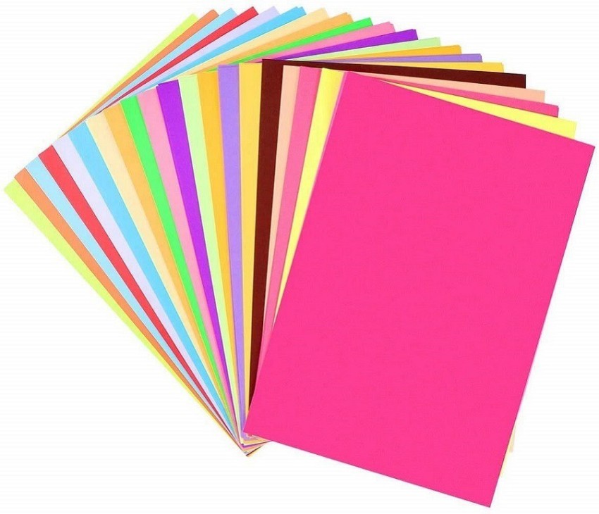 KRASHTIC Set of 20 Sheet Thick Paper For Art and Craft  Double Side Color A4 Size Plain A4 180 gsm Coloured Paper - Coloured Paper