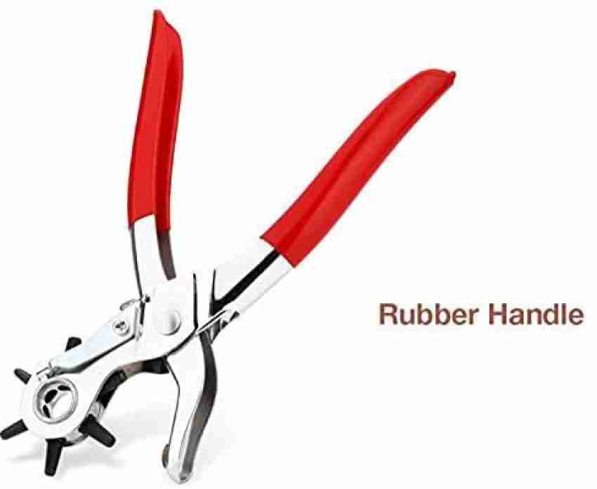 10'' Revolving Leather Belt Eyelet Puncher Pliers Tool. Used for punching  holes in leather belts, shoes, cards, etc. 
