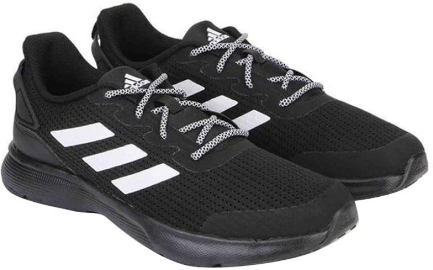 Adidas black leather outlet running shoes