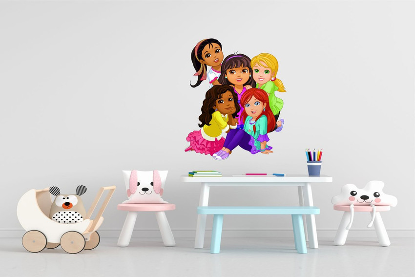AK GRAPHICS 60 cm Girls group wall sticker Self Adhesive Sticker