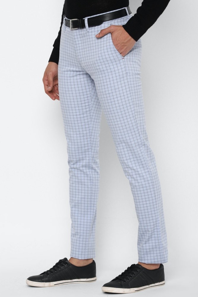 Buy LOUIS PHILIPPE SPORTS Checks Cotton Blend Slim Fit Men's Trousers