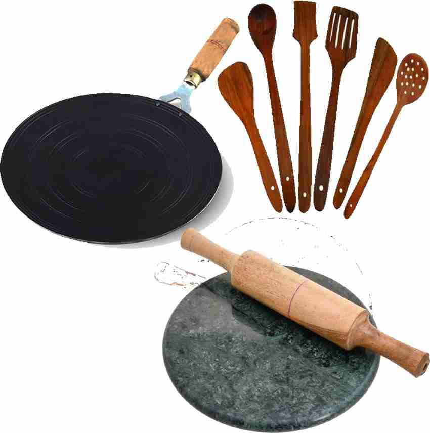 Iron & Wooden Cooking Tawa