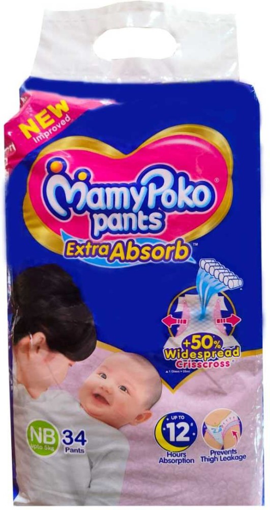 MamyPoko Extra absorb NewBorn Baby Pants Piece 34  XS  Buy 1 MamyPoko  Pant Diapers  Flipkartcom