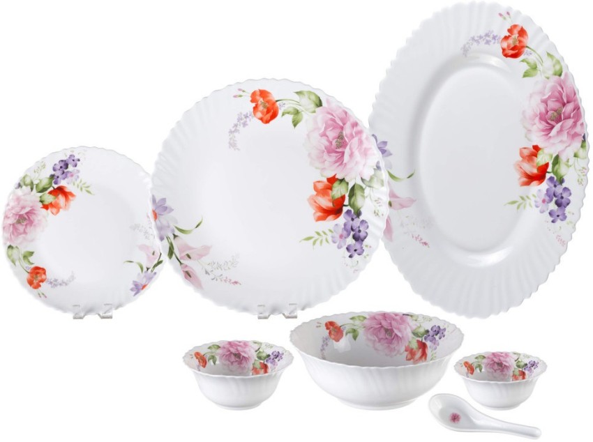 Sanjeev Kapoor Pack of 33 Glass 33 PC WHITE FESTON SHAPE DINNER SET - WITH  POLYFOAM GIFT BOX Dinner Set Price in India - Buy Sanjeev Kapoor Pack of 33  Glass 33