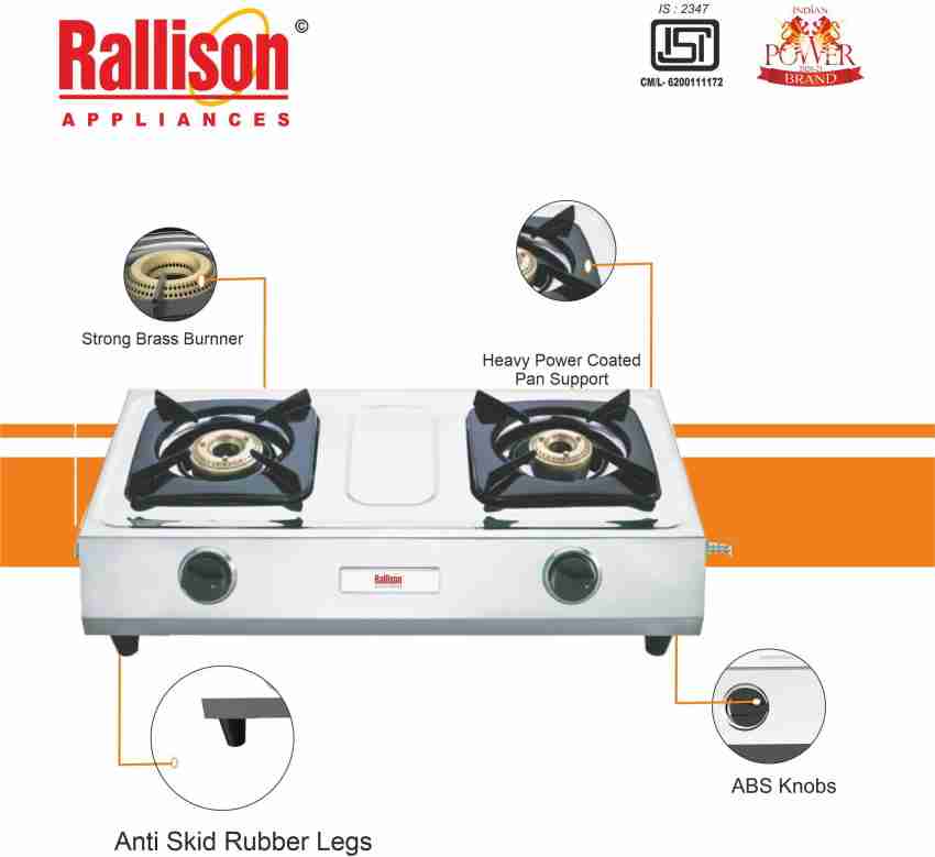 standard gas stove 2 burner