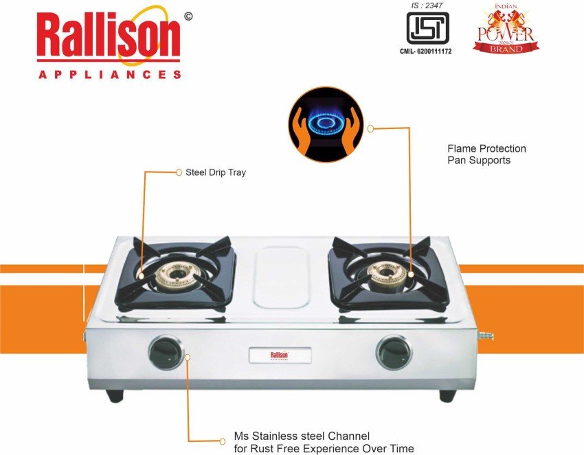 standard gas stove 2 burner