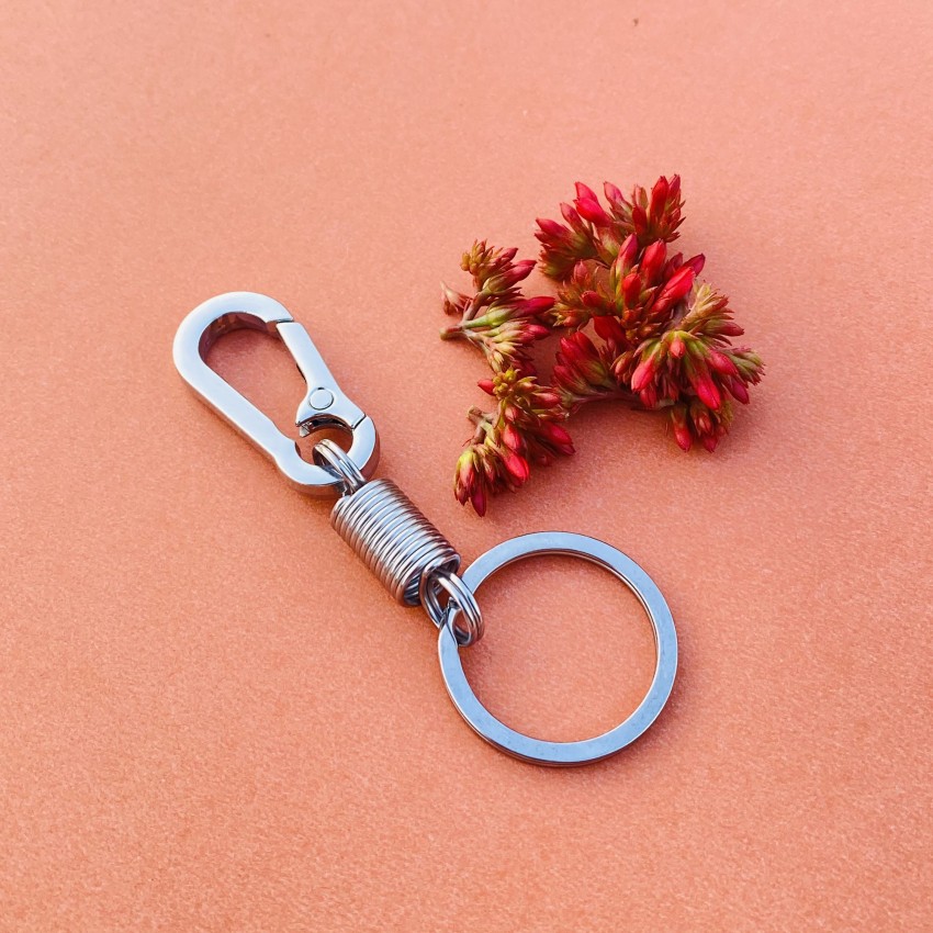 Metal Black Carabiner Clip Spring Keychain Key Holder Hook Men Key Ring