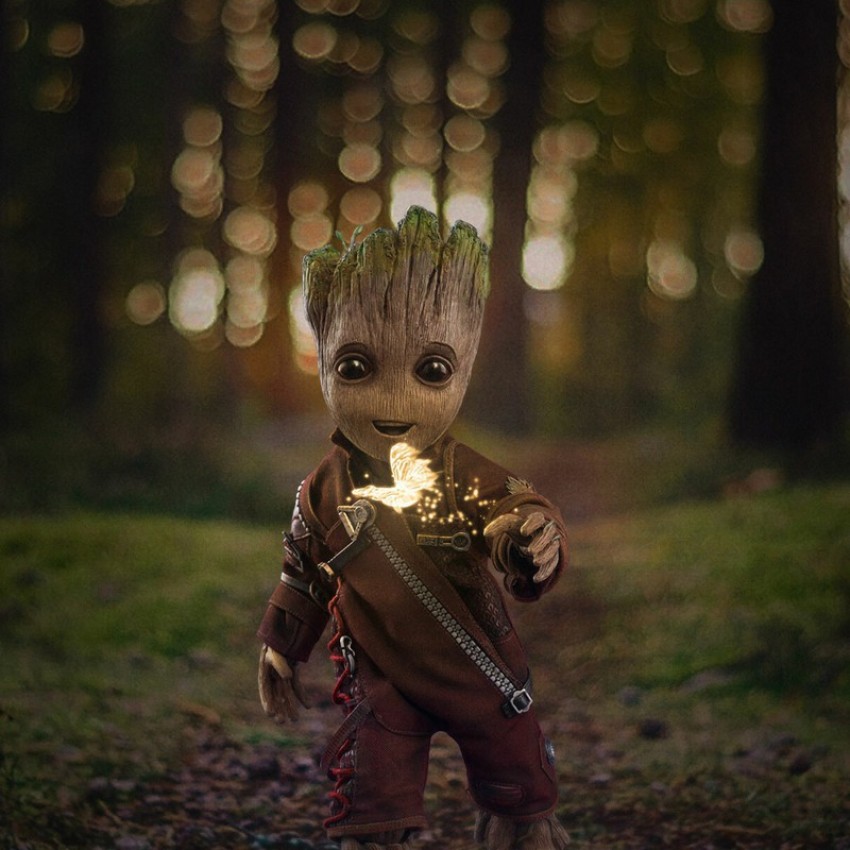 Baby groot poster Multicolor Photo Paper Print Poster Photographic