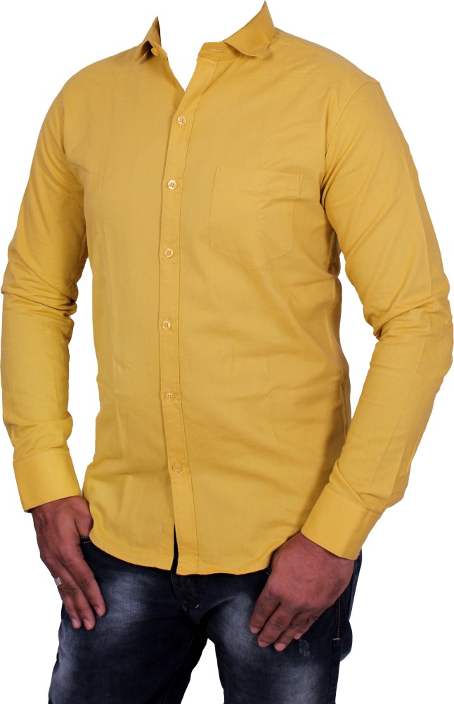 King's men Men Solid Formal Yellow Shirt - Buy King's men Men Solid Formal Yellow  Shirt Online at Best Prices in India