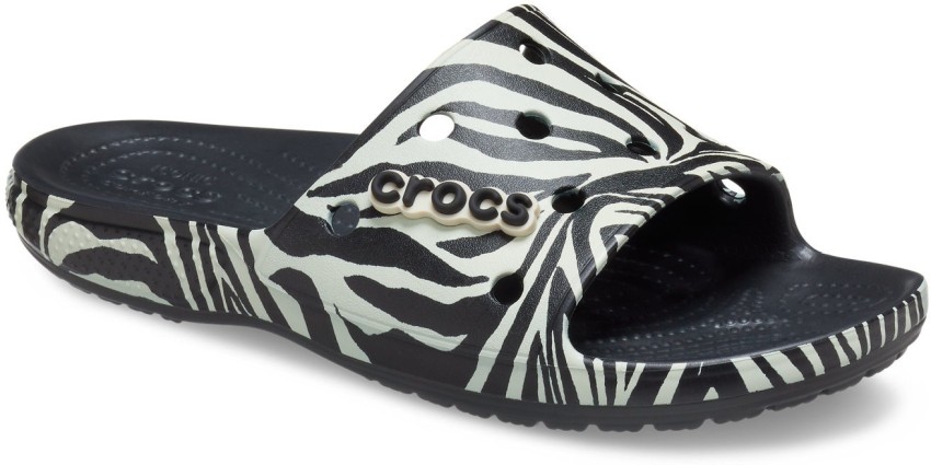 Zebra crocs with online fur