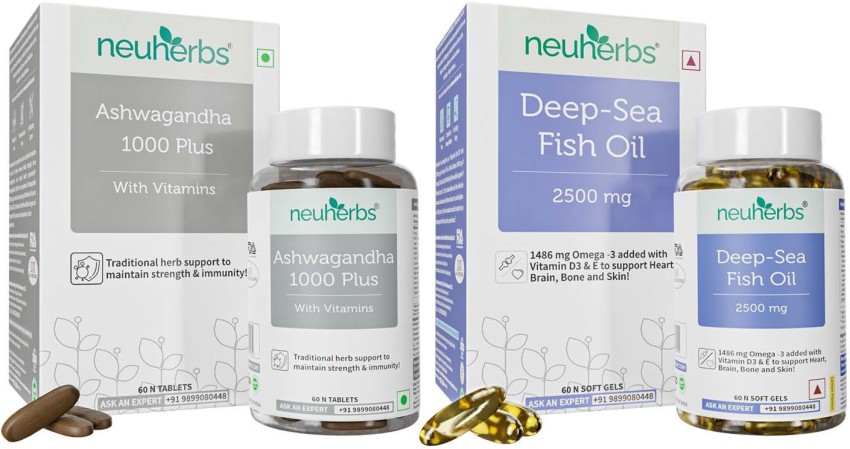 Neuherbs Athlete Nutrition Supplement Combo Fish Oil Omega 3 60