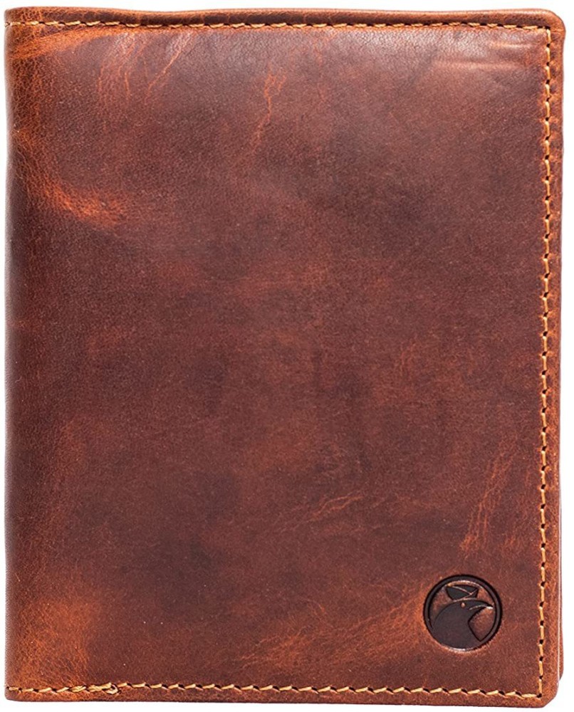 Corvo Men Casual Formal Brown Genuine Leather Wallet Dark Brown