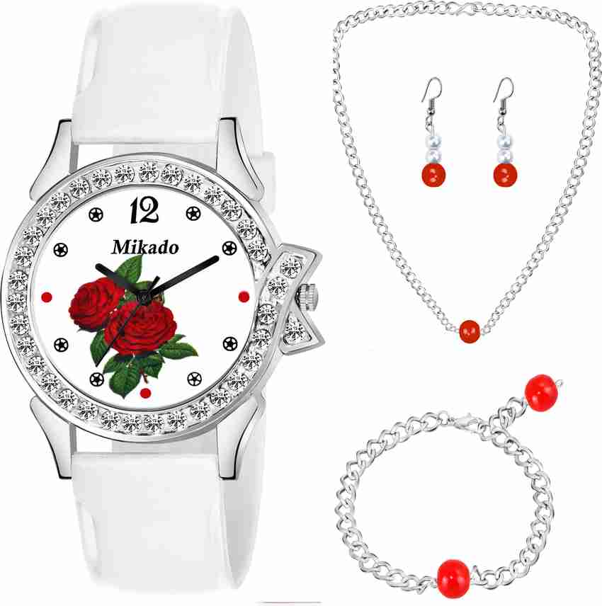 MIKADO Analog Watch For Girls Buy MIKADO Analog Watch For Girls Attractive Artistic Watch with Bracelet Earring necklace for Girls Women Online at Best Prices in India Flipkart