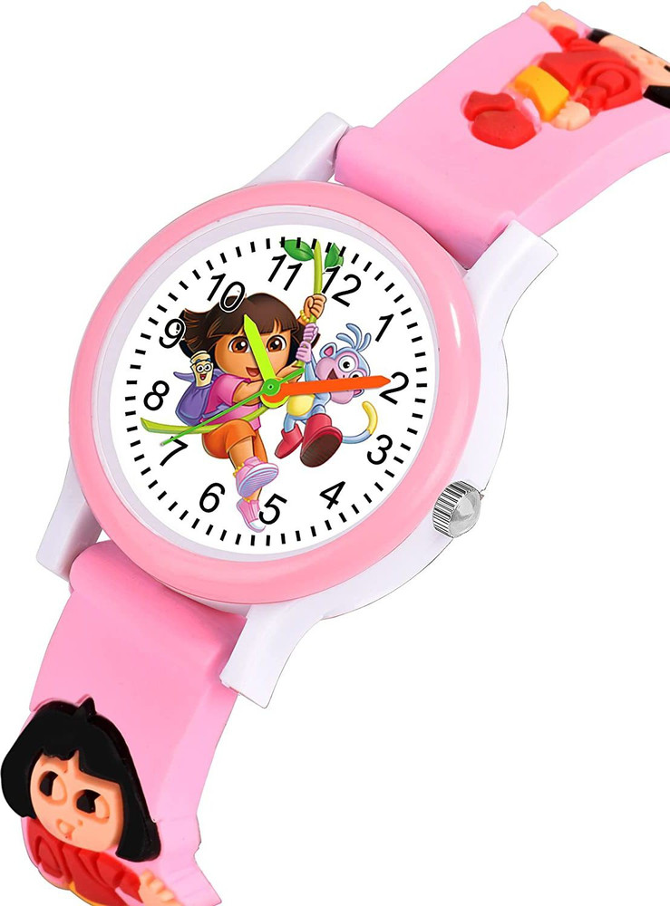 REGARDS R7868D Digital Girls Pink Glowing Dora Watch Pink Band