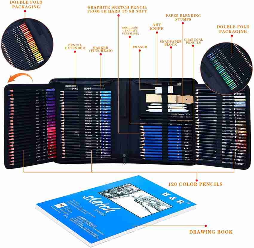 Wynhard Professional Pencil Drawing Drawing Kit Pencil Set Drawing Kit  Pencil Shade Kit Full Pencil Set