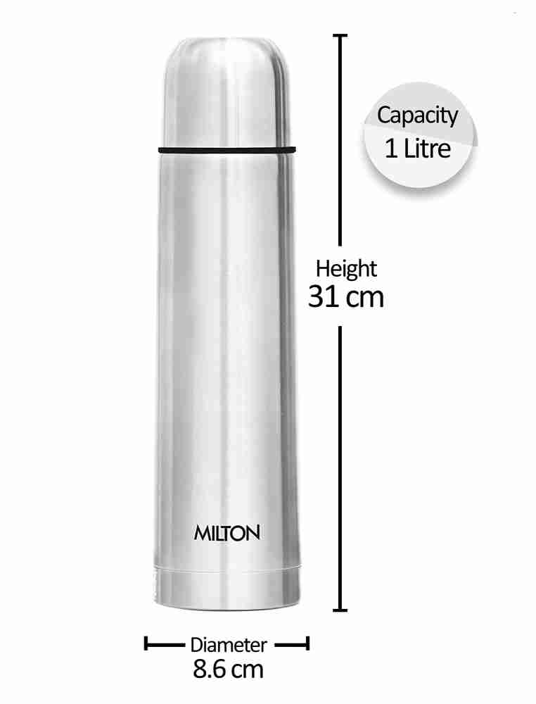 Milton Thermosteel Flip Lid Flask 1000, Double 1000 milliliters, Silver