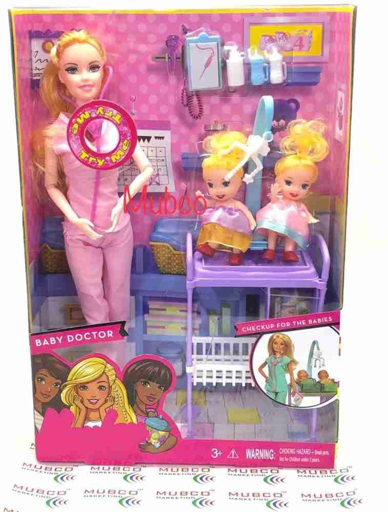 Barbie doctor set with babies sales
