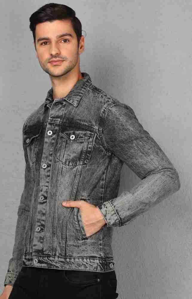 Buy Rigzy Full Sleeve Solid Men Denim Jacket Online at Best Prices