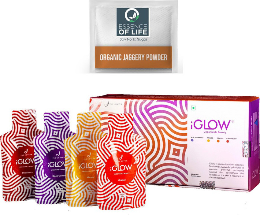 Essence of Life Jaggery with Indusviva Iglow Glow Your Skin Naturally I iGlow Indusviva Combo Price in India Buy Essence of Life Jaggery with Indusviva Iglow Glow Your Skin