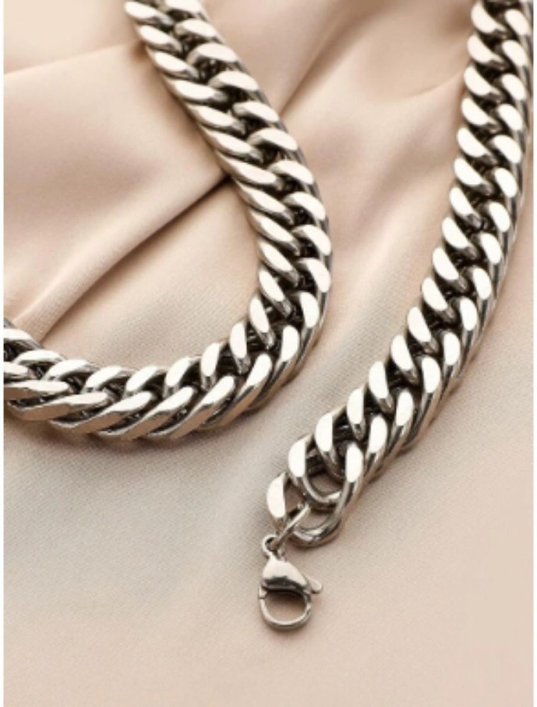 vien Cubic Zirconia Sterling Silver Plated Stainless Steel Chain Price in  India - Buy vien Cubic Zirconia Sterling Silver Plated Stainless Steel Chain  Online at Best Prices in India