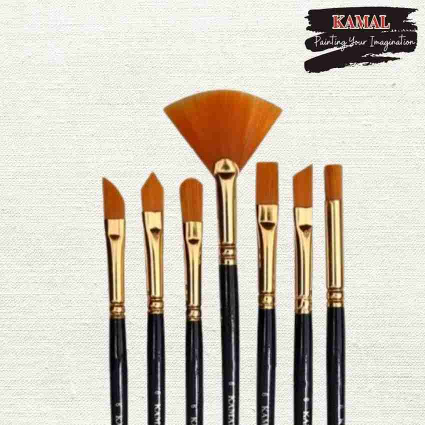 Kamal Artist Paint Brushes Set - Mix Essential Brush Set Painting - Paint  Brushes for Acrylic, Oil, Modern Art Painting etc in Round, Flat and Fan  Head (Set of 7) : 