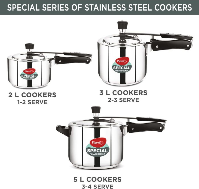 Pigeon steel cooker 5 litre price hot sale