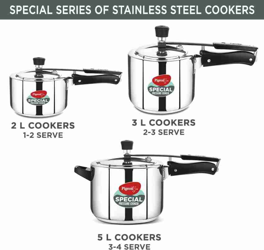 pigeon 3 ltr steel cooker price