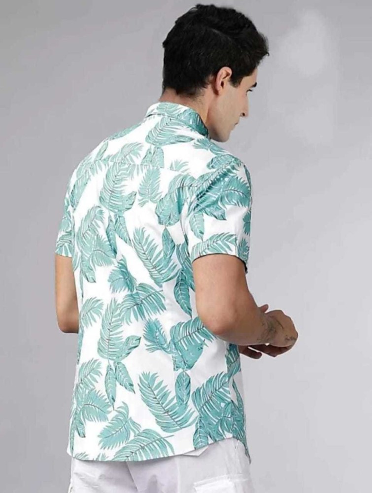 DIVINE FASHION Men Printed Beach Wear Light Blue Shirt - Buy DIVINE FASHION Men  Printed Beach Wear Light Blue Shirt Online at Best Prices in India