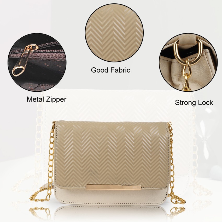 ROLEXO Gold Sling Bag Classic Fashionable Gold Chain Strap