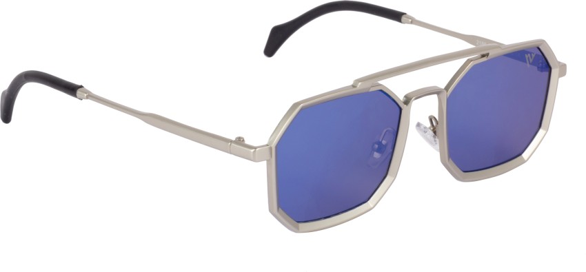 Buy VOYAGE Retro Square Sunglasses Blue, Silver For Men & Women