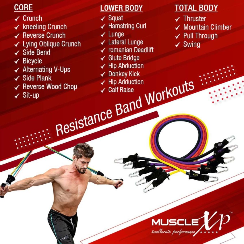 MuscleXP DrFitness+ Resistance Loop Exercise Band for Men & Women: Buy  combo pack of 5.0 Packs at best price in India