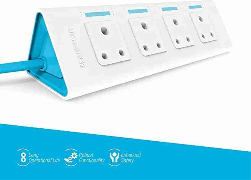 ANCHOR Spike Guard - 22062 With Four Switch With 1.5 Meter Wire 4 Socket  Extension Boards