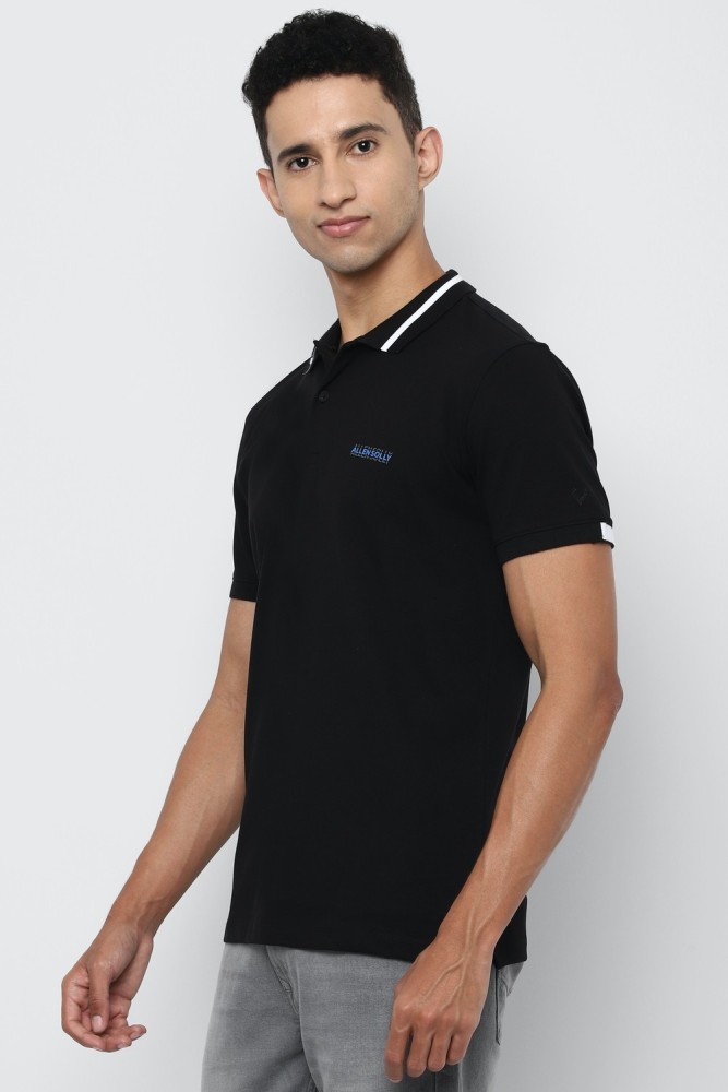 Allen Solly Solid Men Polo Neck Black T-Shirt - Buy Allen Solly Solid Men  Polo Neck Black T-Shirt Online at Best Prices in India