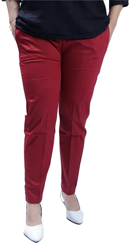 Buy Ruby Red Pleated Trousers by Designer CHOLA Online at Ogaancom