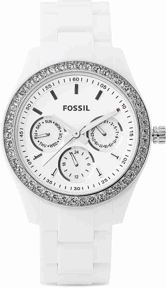 Fossil white 2025 watch women's