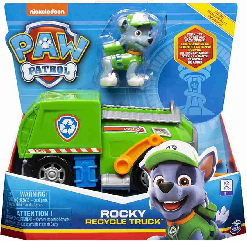 PAW PATROL Rocky's Recycle Truck Vehicle with Collectible Figure, for Kids  Aged 3 and Up - Rocky's Recycle Truck Vehicle with Collectible Figure, for Kids  Aged 3 and Up . Buy Action