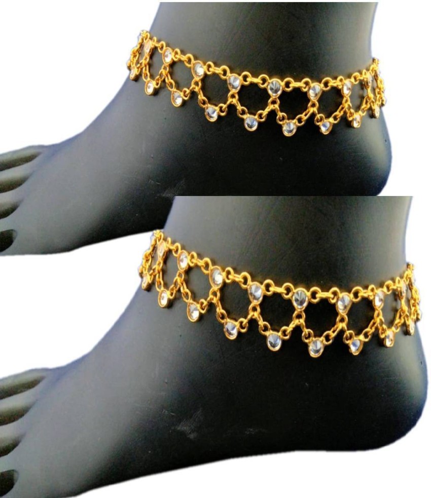 One gram gold on sale anklets with price