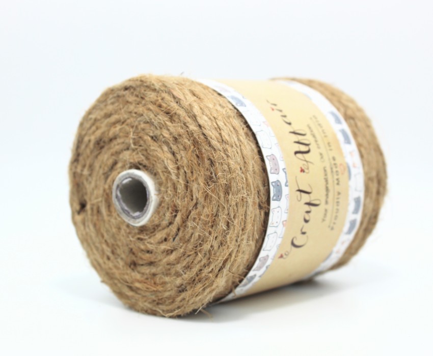 Craft Affair 50meter 3mm jute twine strong thick rope roll for Art