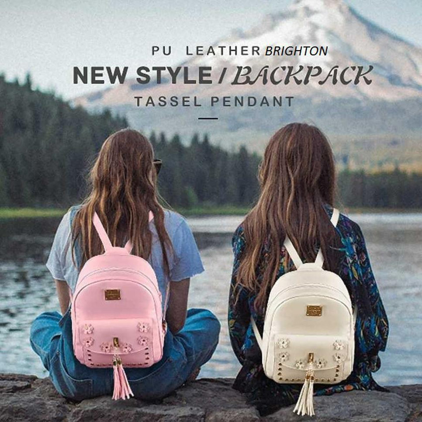 Brighton Backpack 3 PCS Combo Cute Stylish Leather Backpack for Women School College 10 L Backpack Pink Price in India Flipkart
