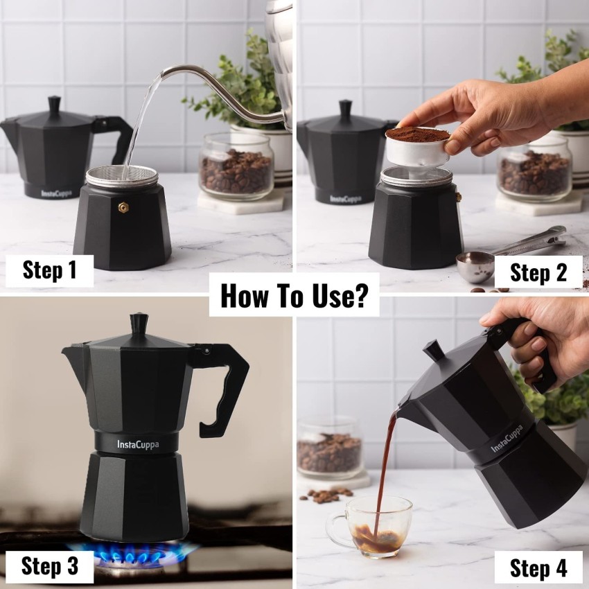 Moka Pot Espresso Maker 3 Cup Capacity With French Press - ShopiPersia