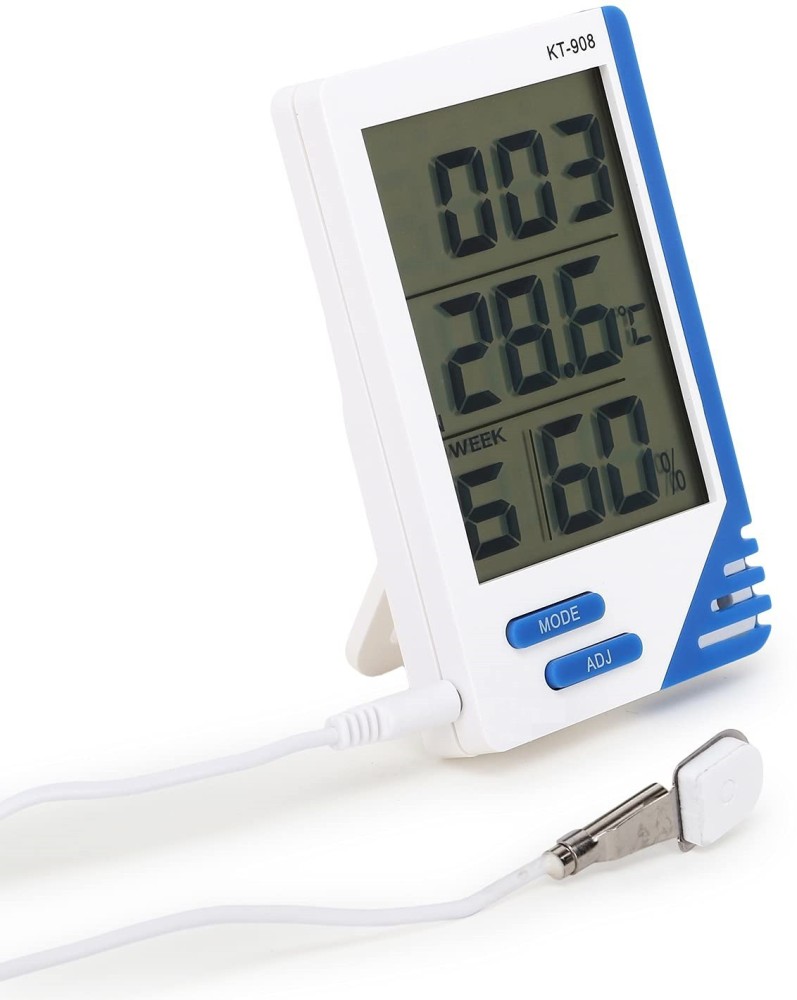 MCP Digital Room Thermometer with Humidity Indicator and Clock