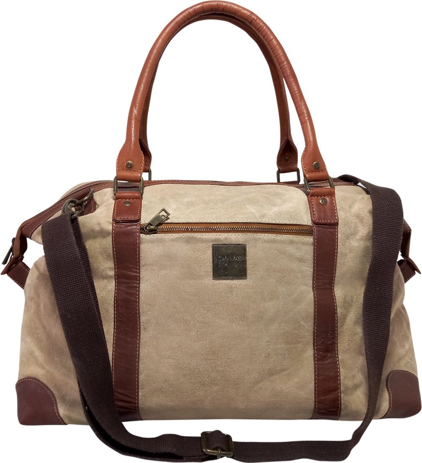 Buy ROCKCOW Waxed Canvas with Leather Tote Bag Shoulder Bag Metal zipper  Handbag at Amazonin