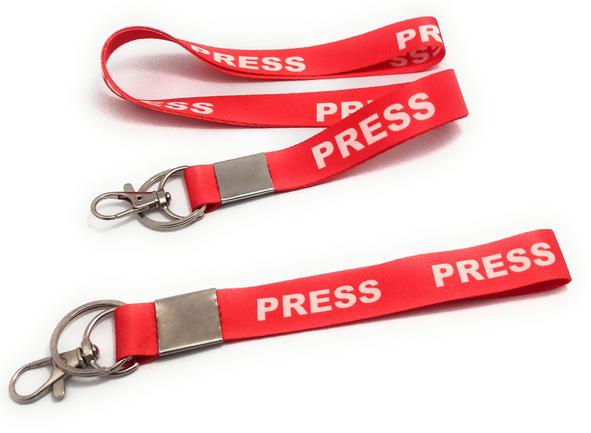 Key Era Press I d Card Tag Holder Fabric Lanyard Keychain Red
