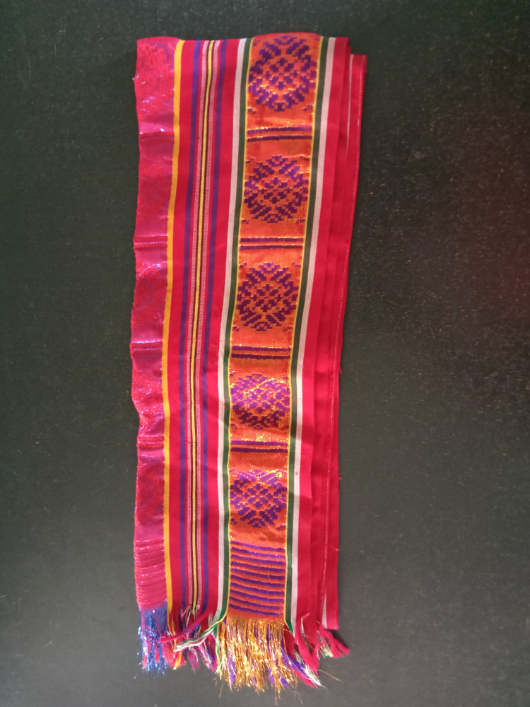 Riu リウ Embroidery logo muffler マフラー ピンク