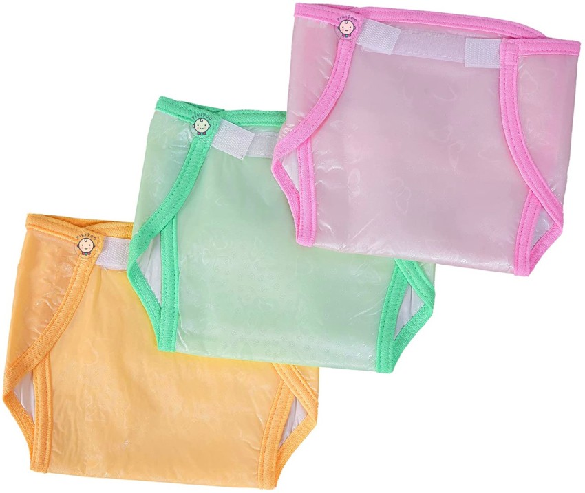 PEUBUD ® Waterproof/Reusable Plastic Diapers Cover/Pants Worn Over Diapers  for 0-6 Month - Pack of 6