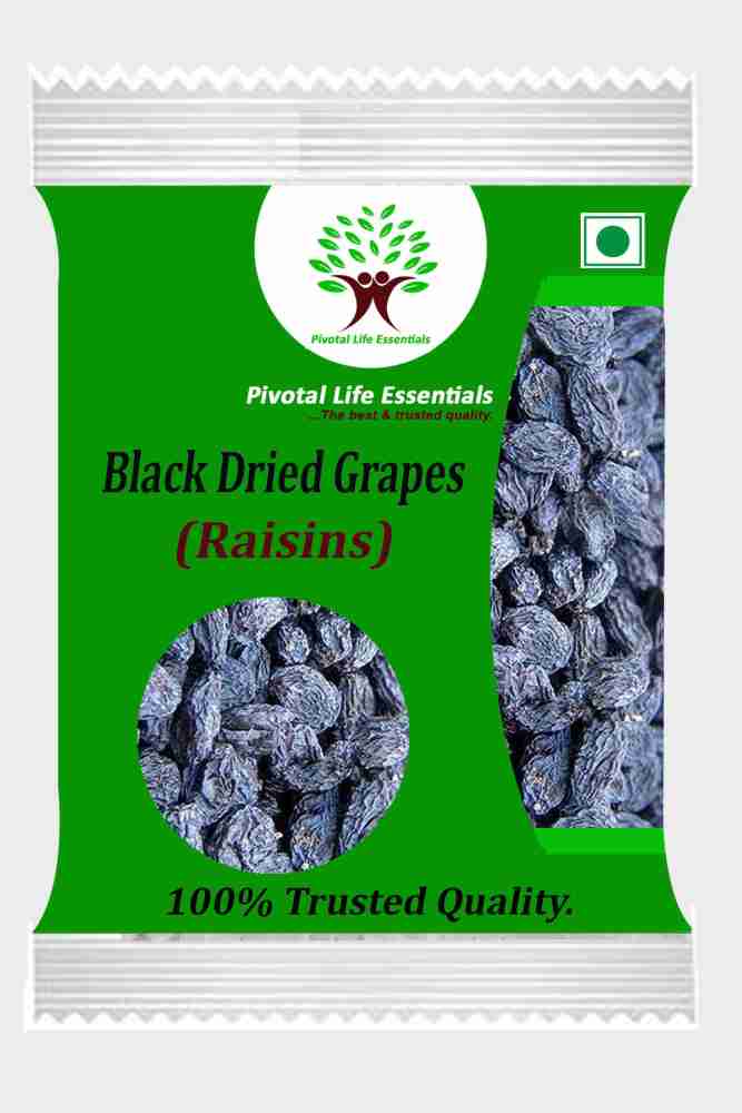 Minimal Dried Black Raisins/Black Kishmish with Seed, 1 Kg Raisins
