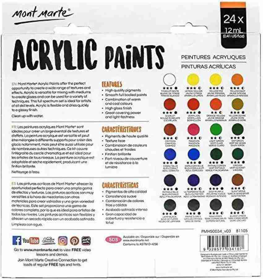 Acrylic Paint, Set Of 24 Colors Craft Paint For Canvas,, 47% OFF